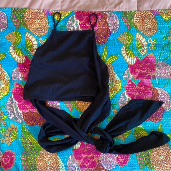 Free People Beach NWT Nikki Black Wrap Around Spaghetti Strap Tank - Picture 5 of 8